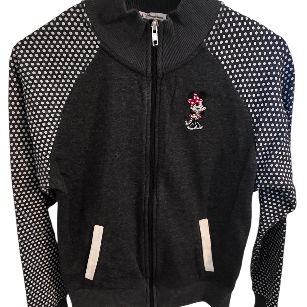 Disney Polka Dot Zip-Up Jacket with Embroidered Minnie Mouse Character